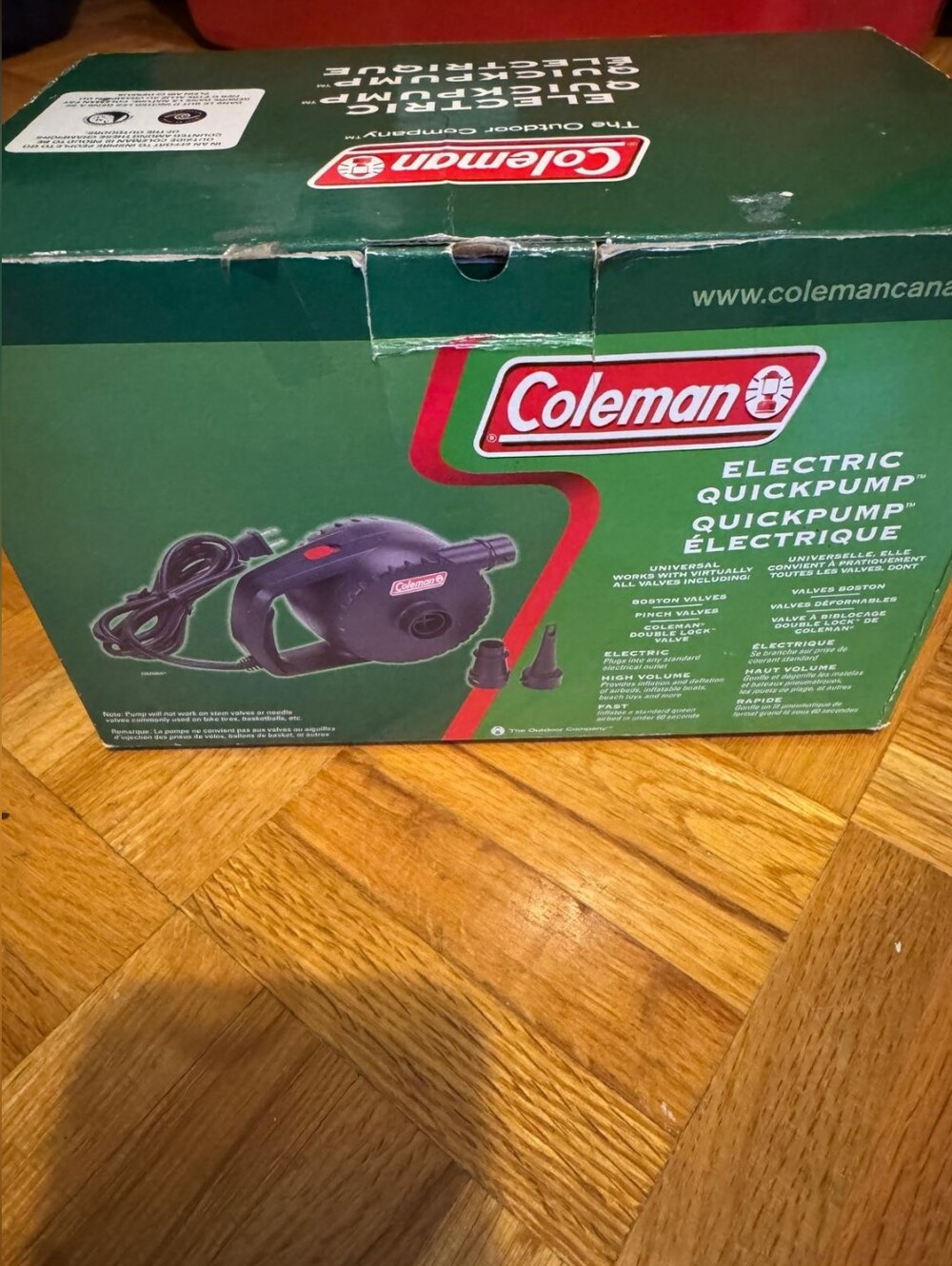 Coleman Electric QuickPump in Green Box with Black Pump